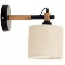 Απλίκα Τοίχου 1xE27 230V Μαύρη Μέταλλο με Ξύλο 43383-BL